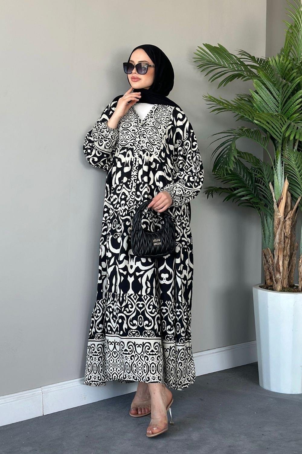 Pamuk Viskon Elbise Siyah 2011 