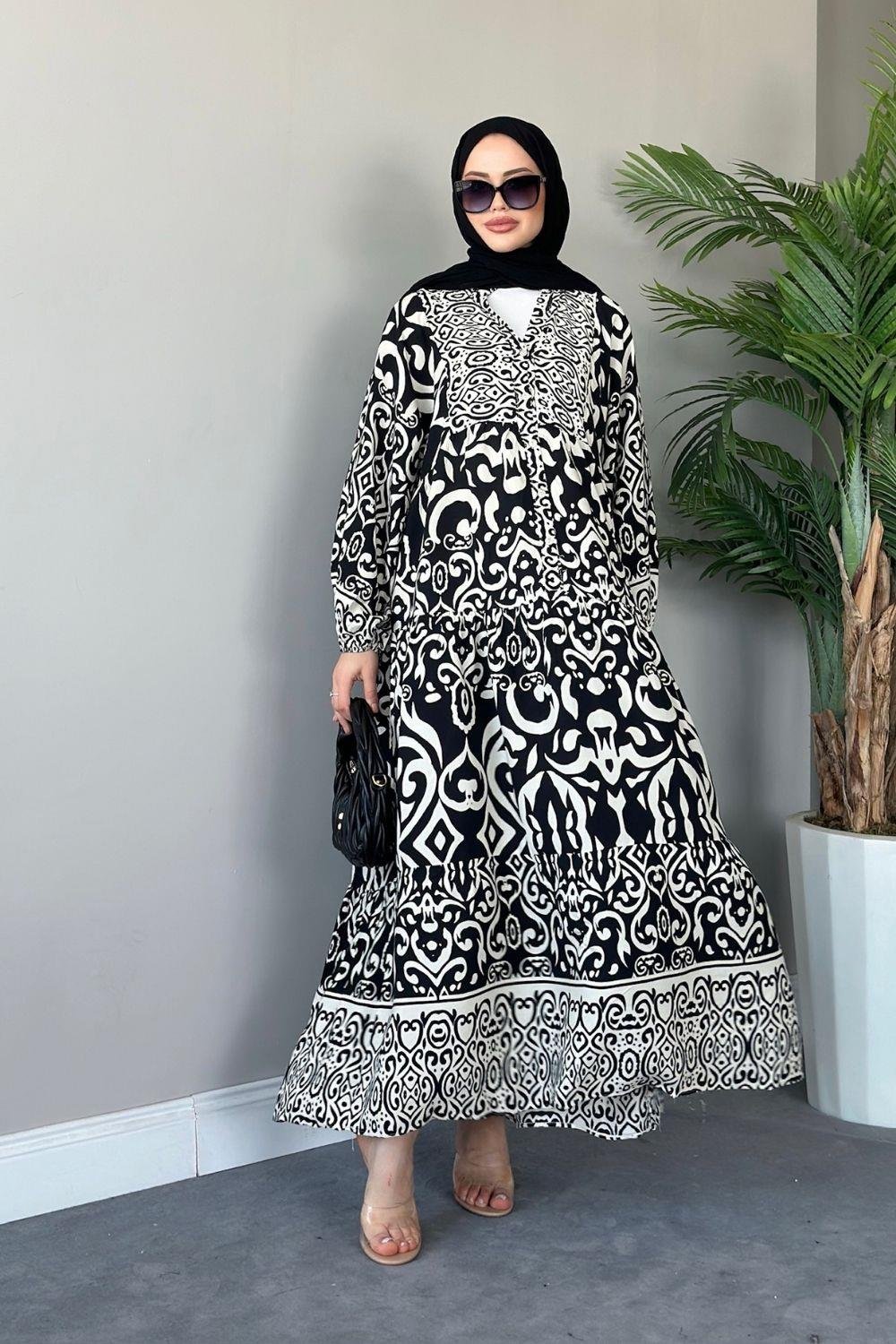 Pamuk Viskon Elbise Siyah 2011 