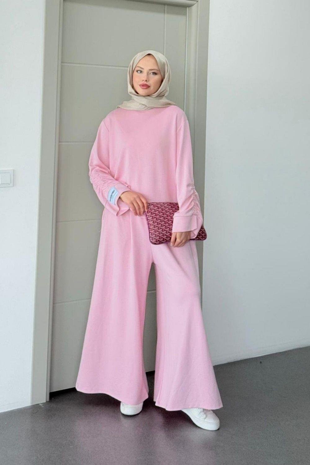 Elvador Pamuklu Takım Pembe 20211 