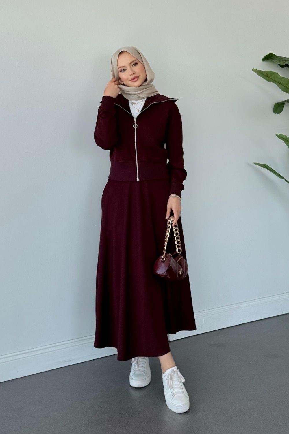 Moda Ribanalı Takım Mürdüm 20214 