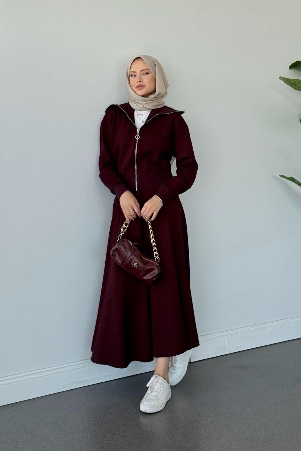 Moda Ribanalı Takım Mürdüm 20214 