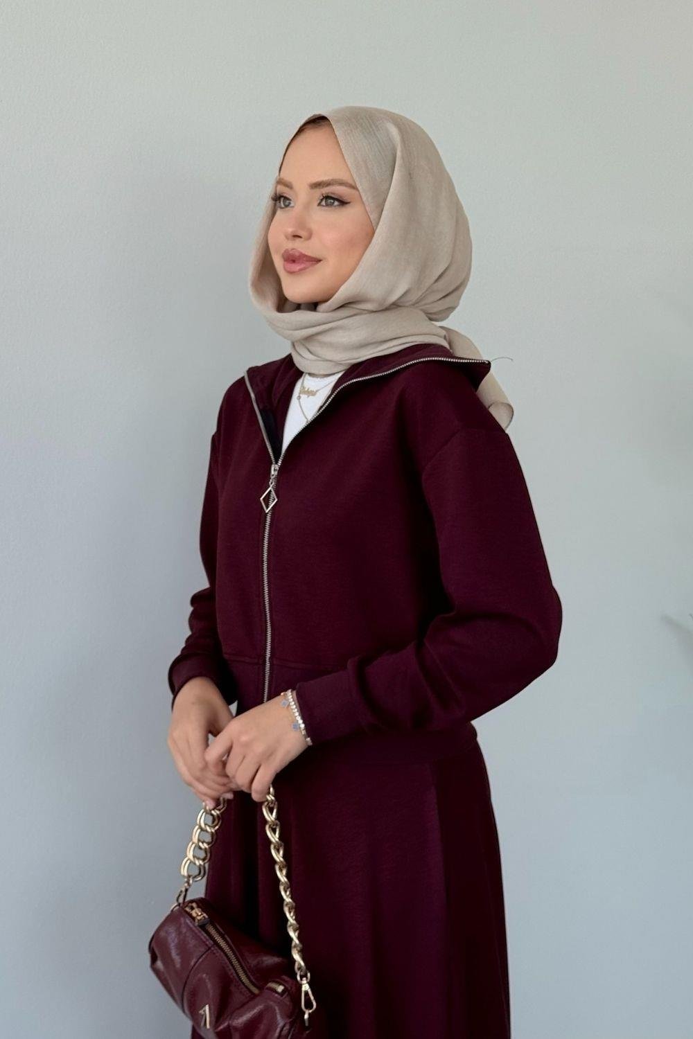 Moda Ribanalı Takım Mürdüm 20214 