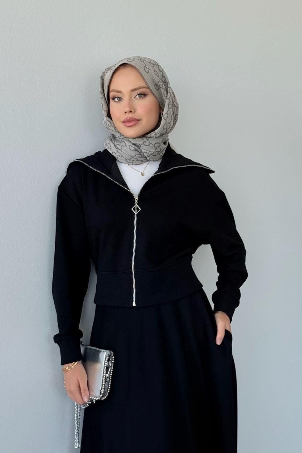 Moda Ribanalı Takım Siyah 20214 