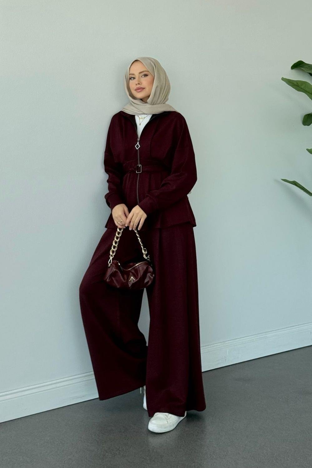 Polo Pantolon Pensli Takım Mürdüm 20217 