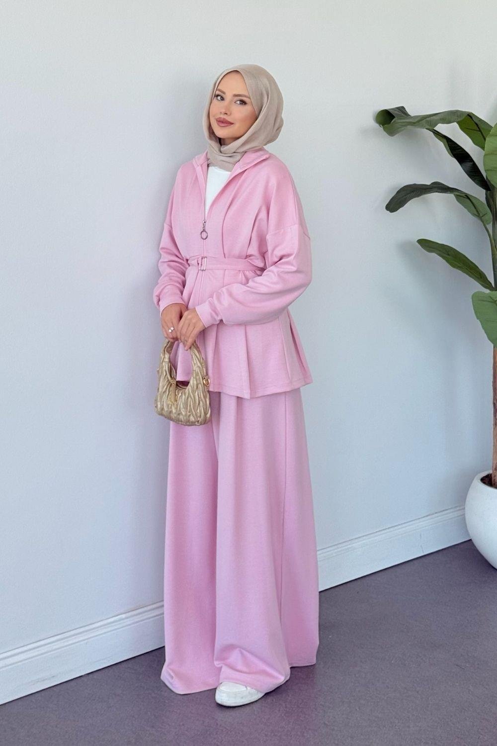 Polo Pantolon Pensli Takım Pembe 20217 