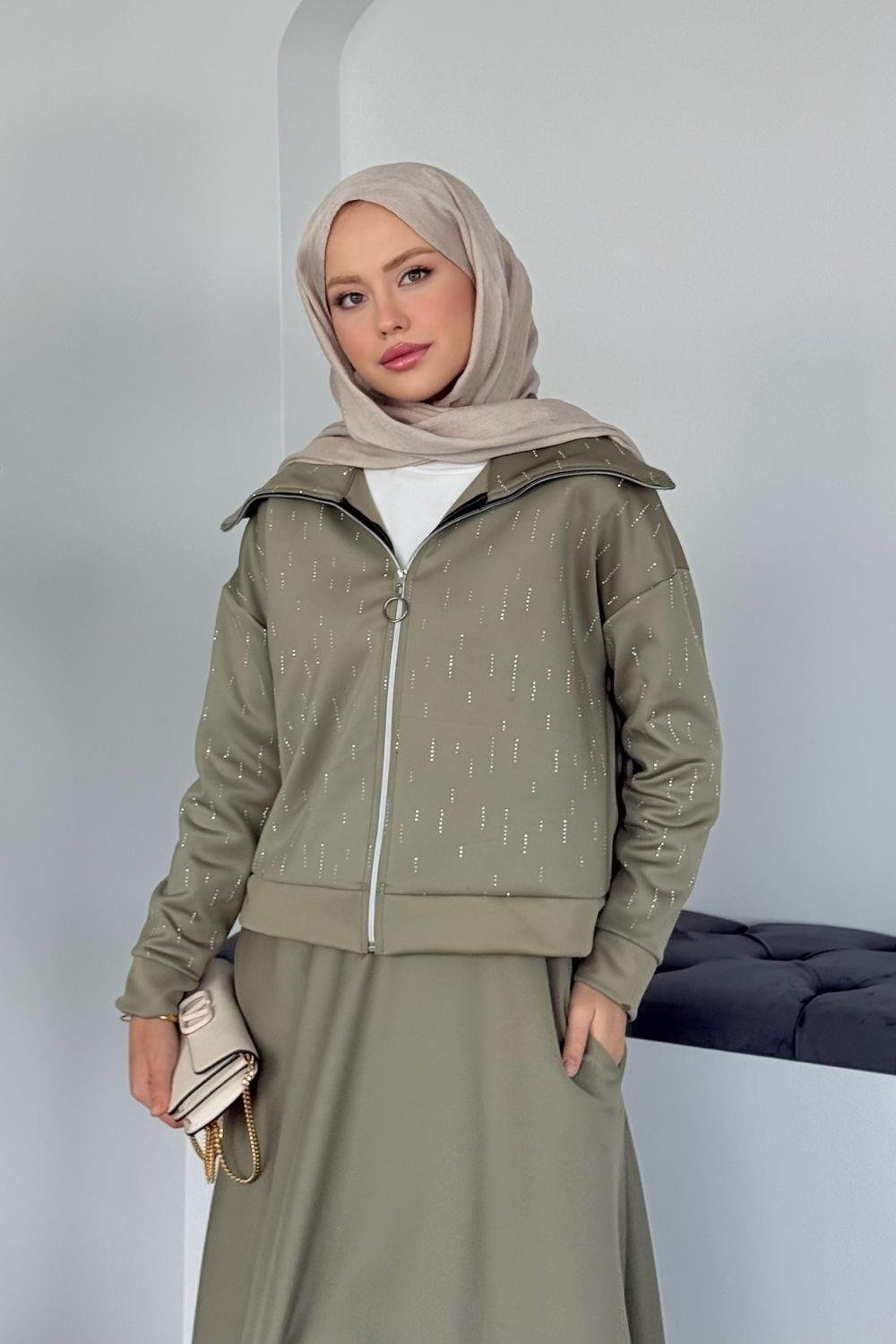 Perge Taşlı Takım Haki 20218 