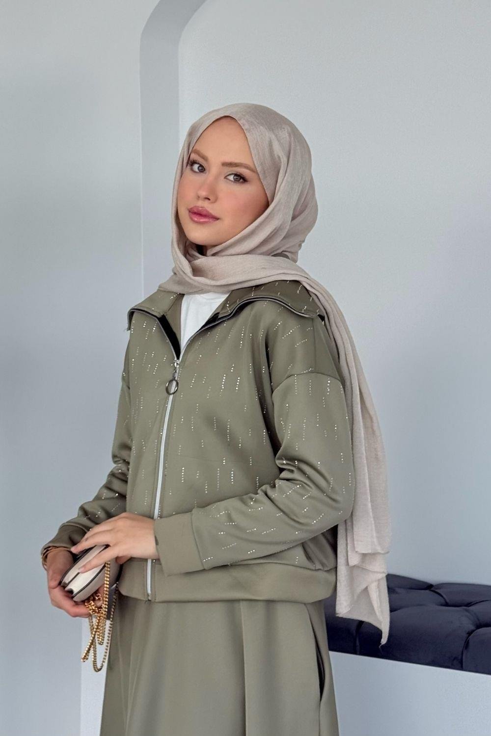 Perge Taşlı Takım Haki 20218 