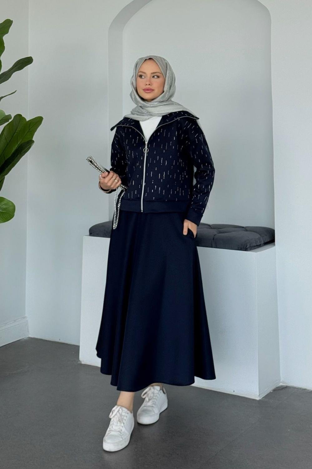 Perge Taşlı Takım Lacivert 20218 