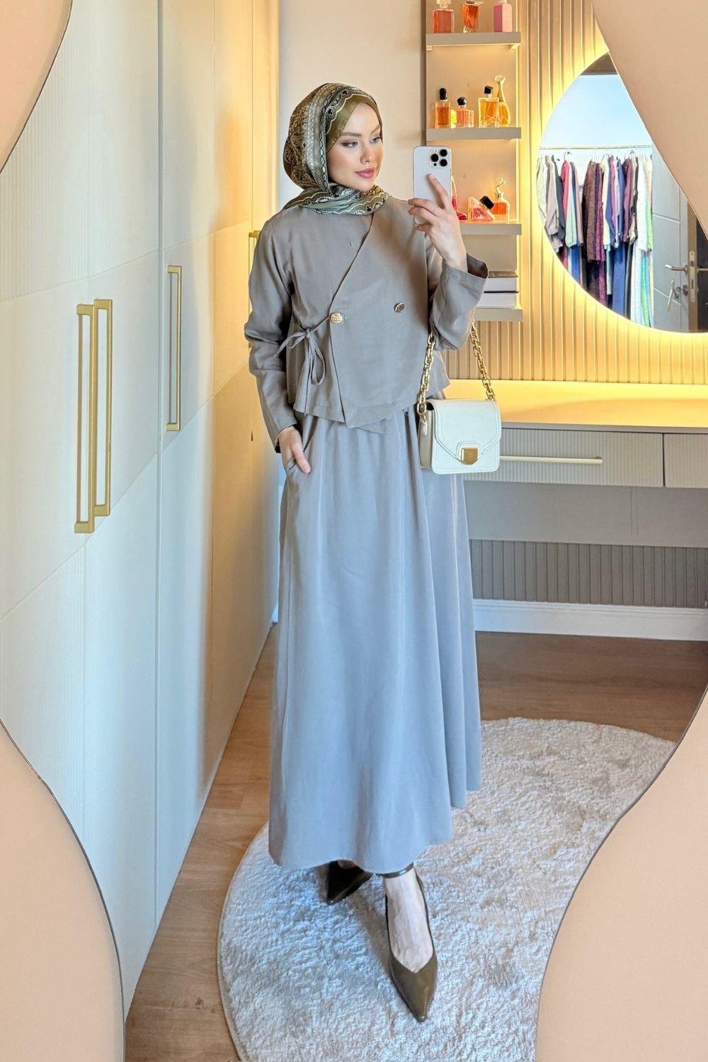 Matilda Ceketli Jile Takım Bej 20234 