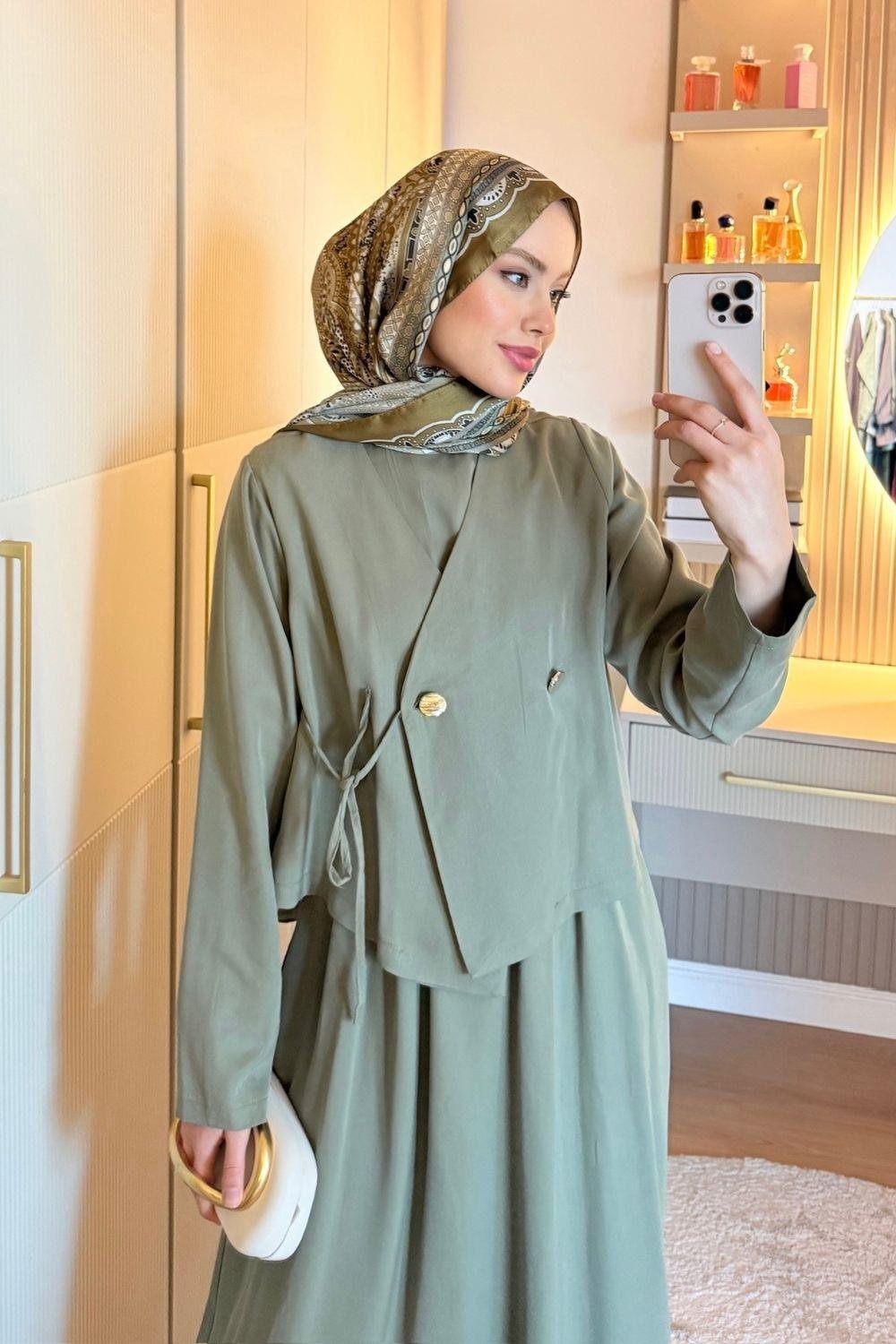 Matilda Ceketli Jile Takım Haki 20234 