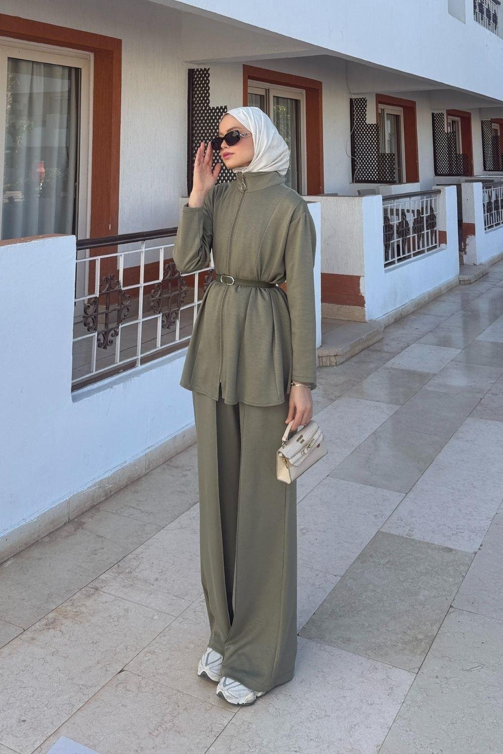 Melisa Pantolonlu Takım Haki 20241 