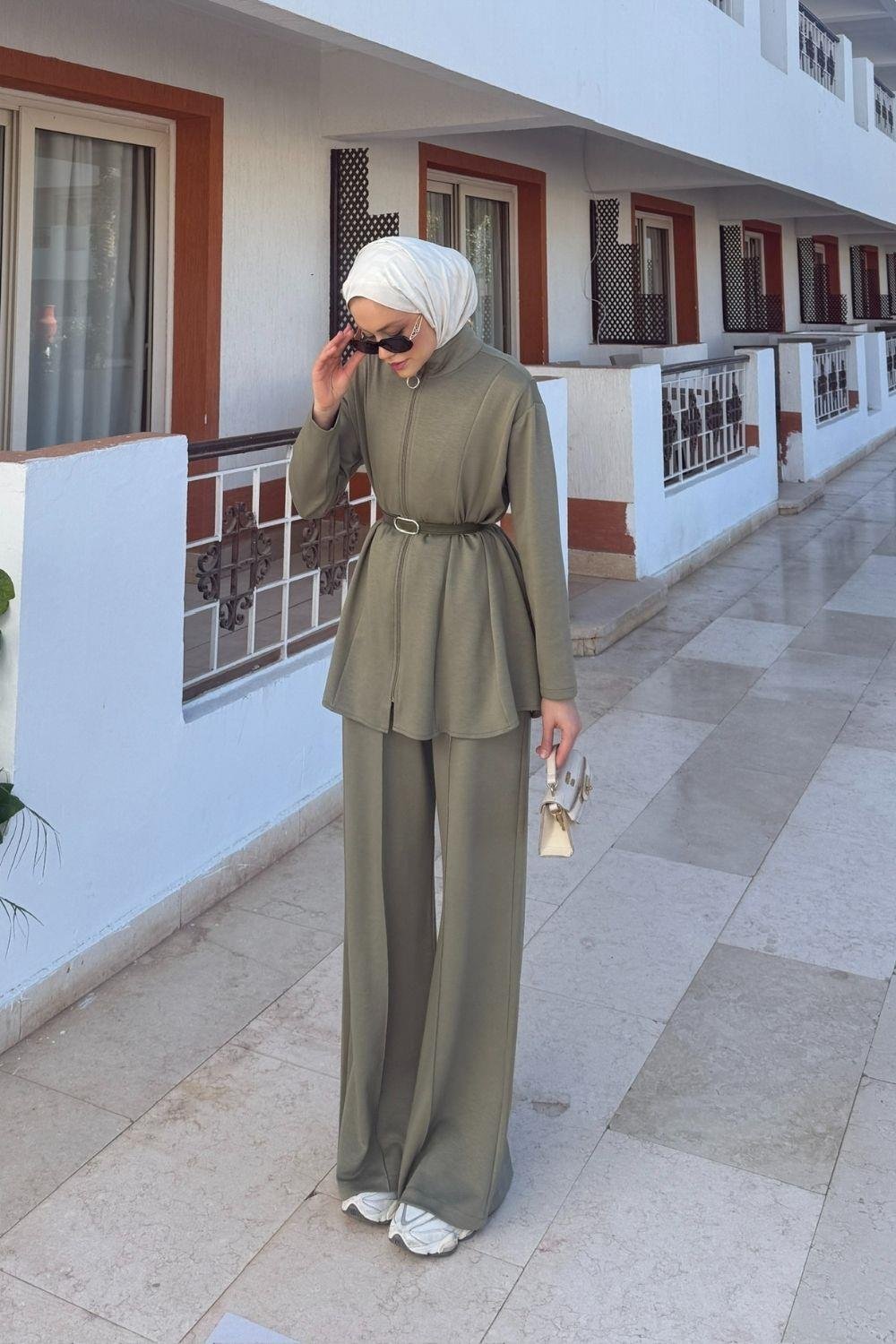 Melisa Pantolonlu Takım Haki 20241 