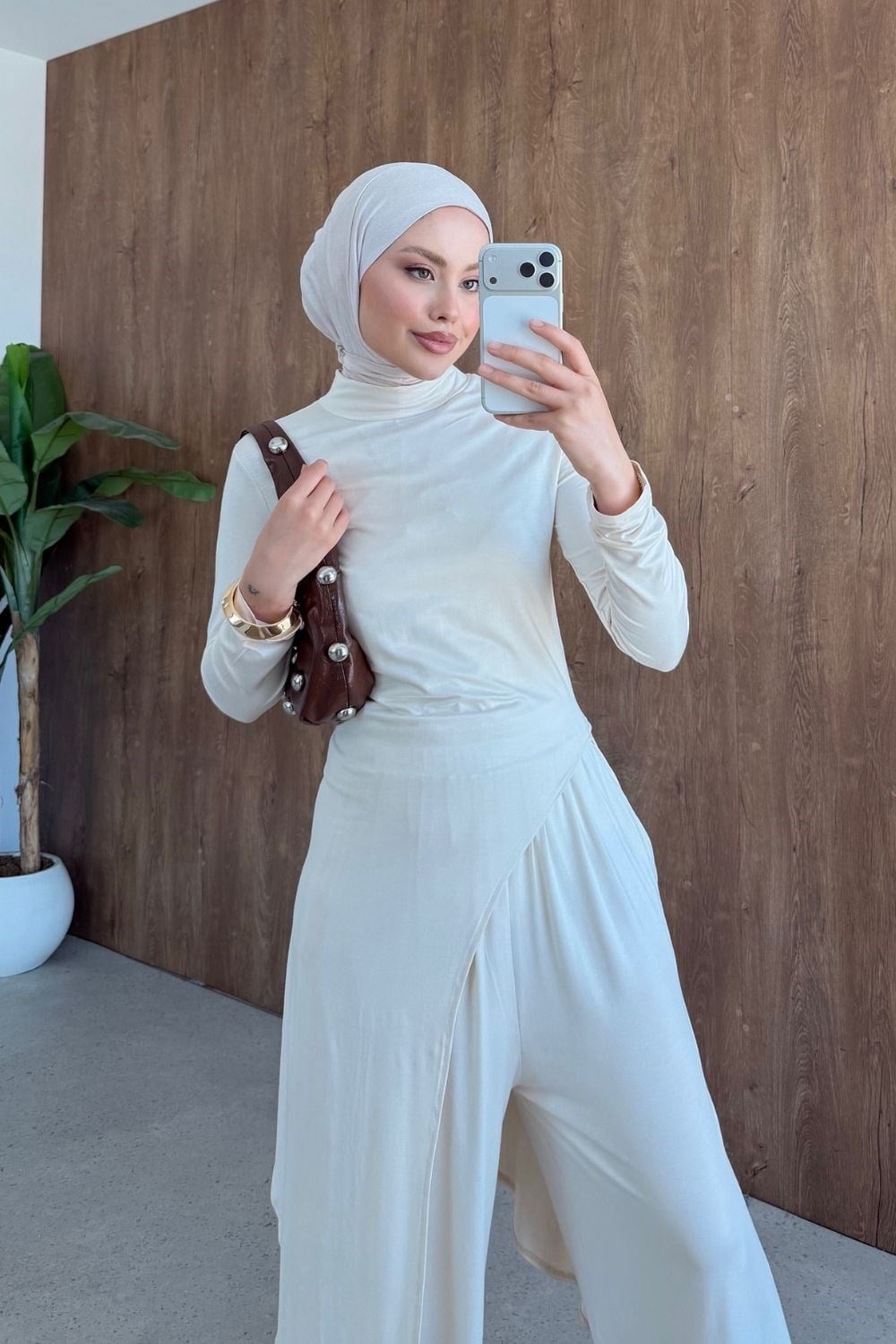 Noir Asimetrik Takım Ekru 20271 