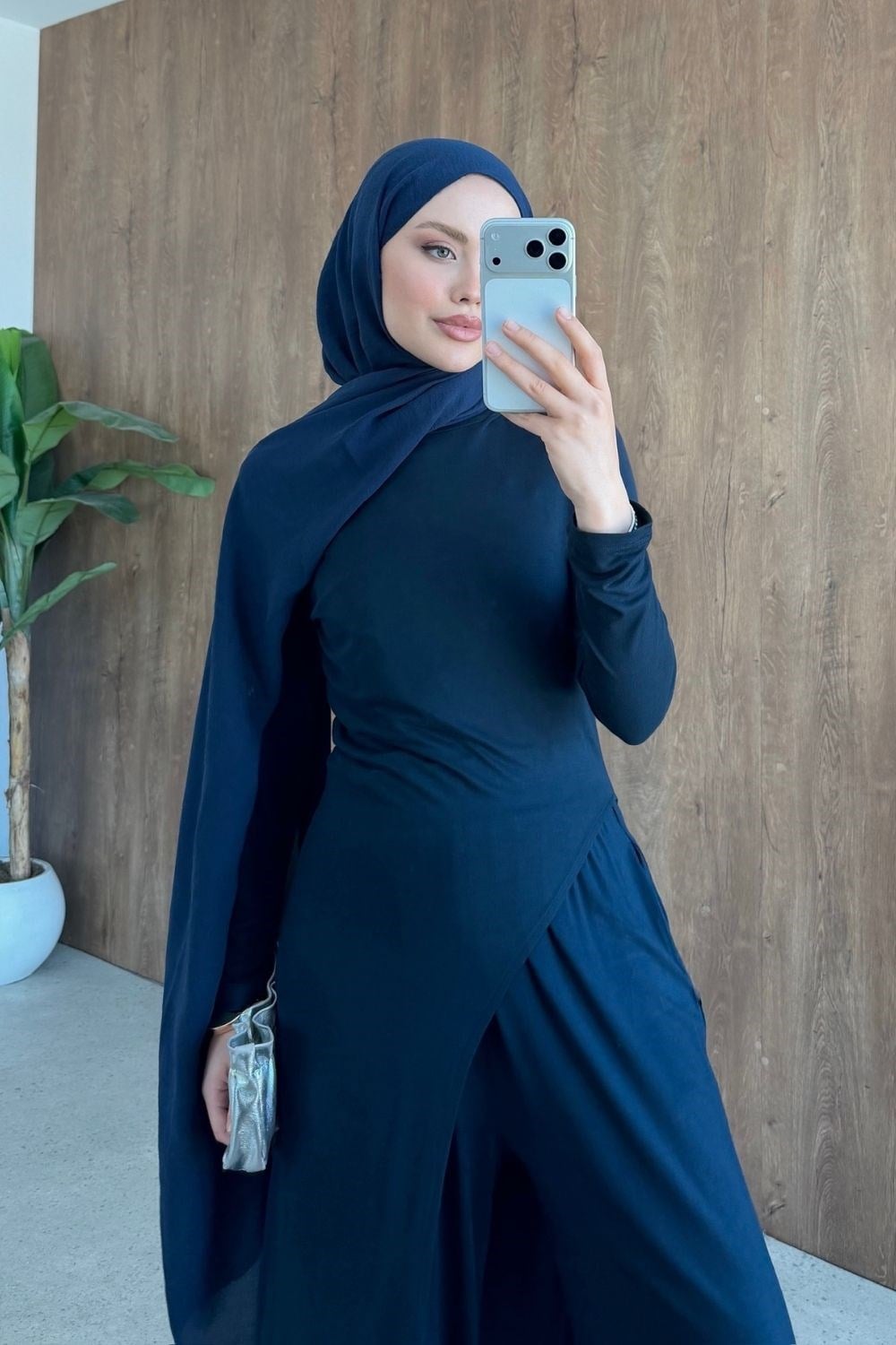 Noir Asimetrik Takım Lacivert 20271 