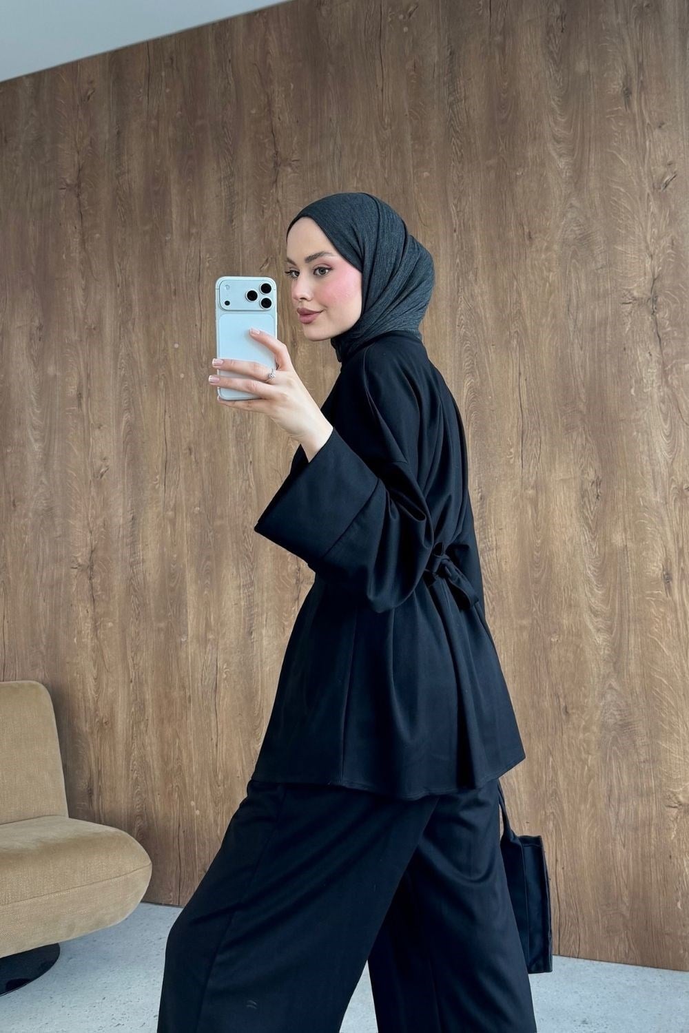 Yelda Bel Pensli Takım Siyah 20283 