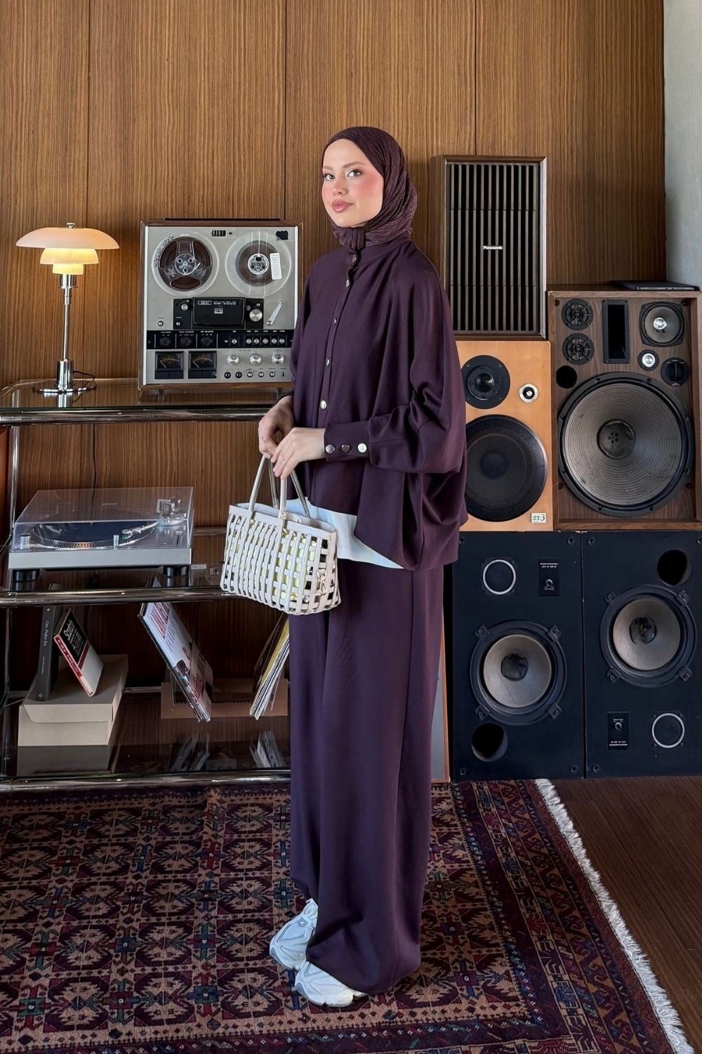 Yaprak Yarasa Kol Takım Mürdüm 20285 