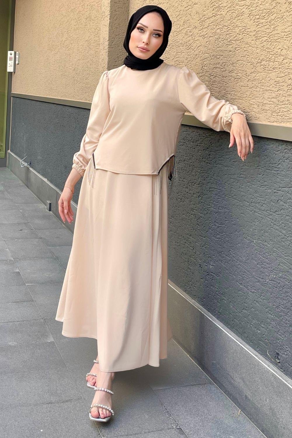 Roza Etekli Takım Bej 2030 