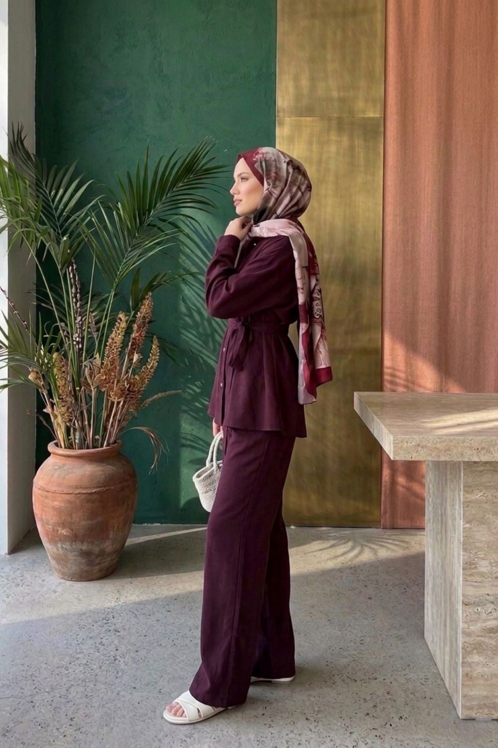 Piru Pantolonlu Modal Takım Bordo 2033 