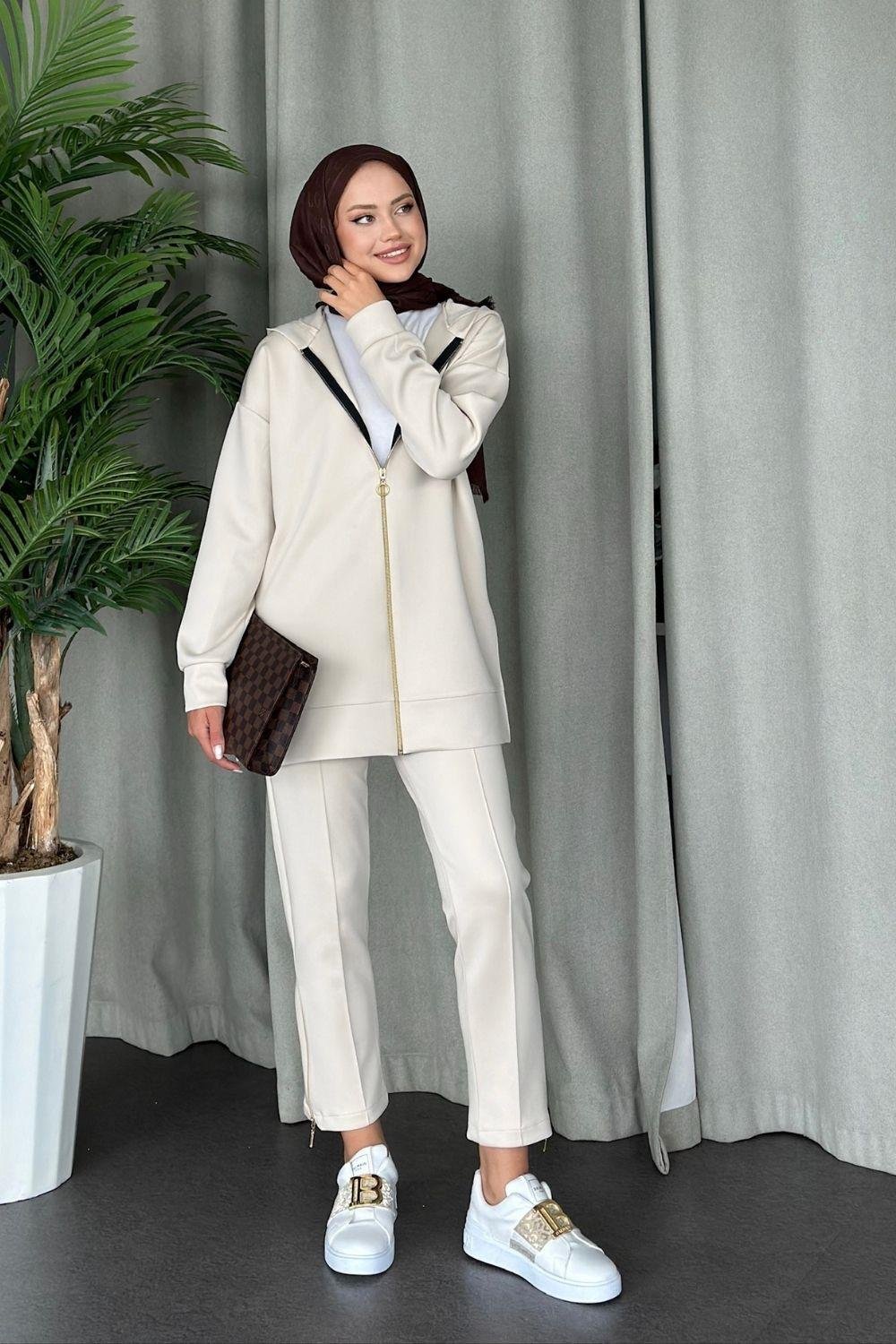 Venessa Scuba Takım Bej 2062 