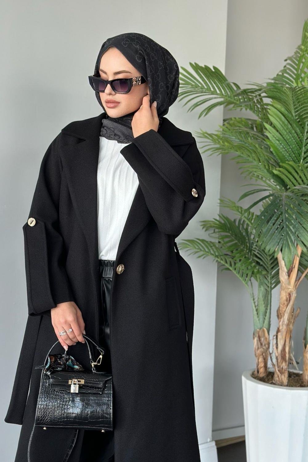 Vişhy Kaşe Kaban Siyah 20630 