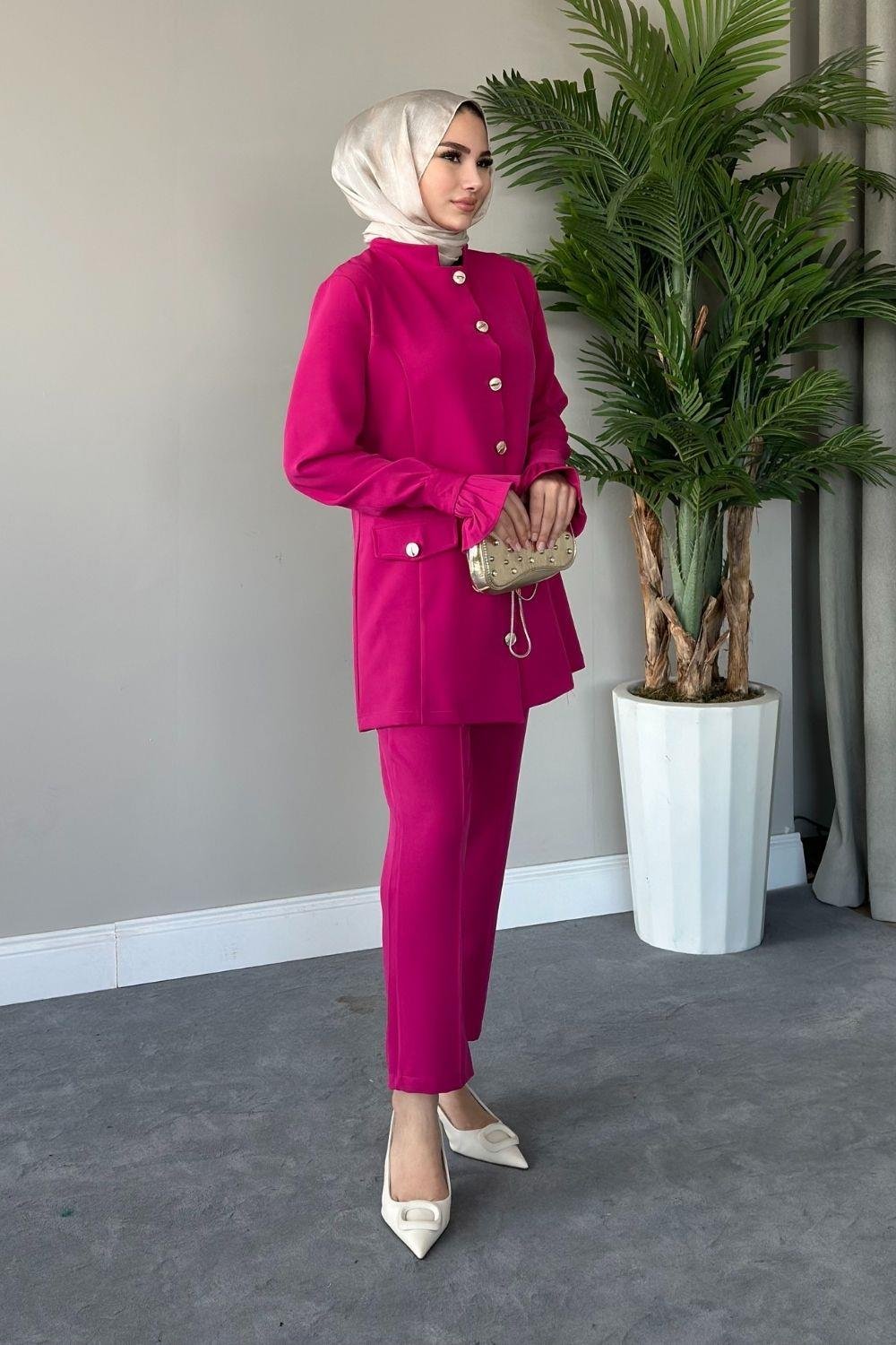 Maral Pantolonlu Takım Fuşya 20790 