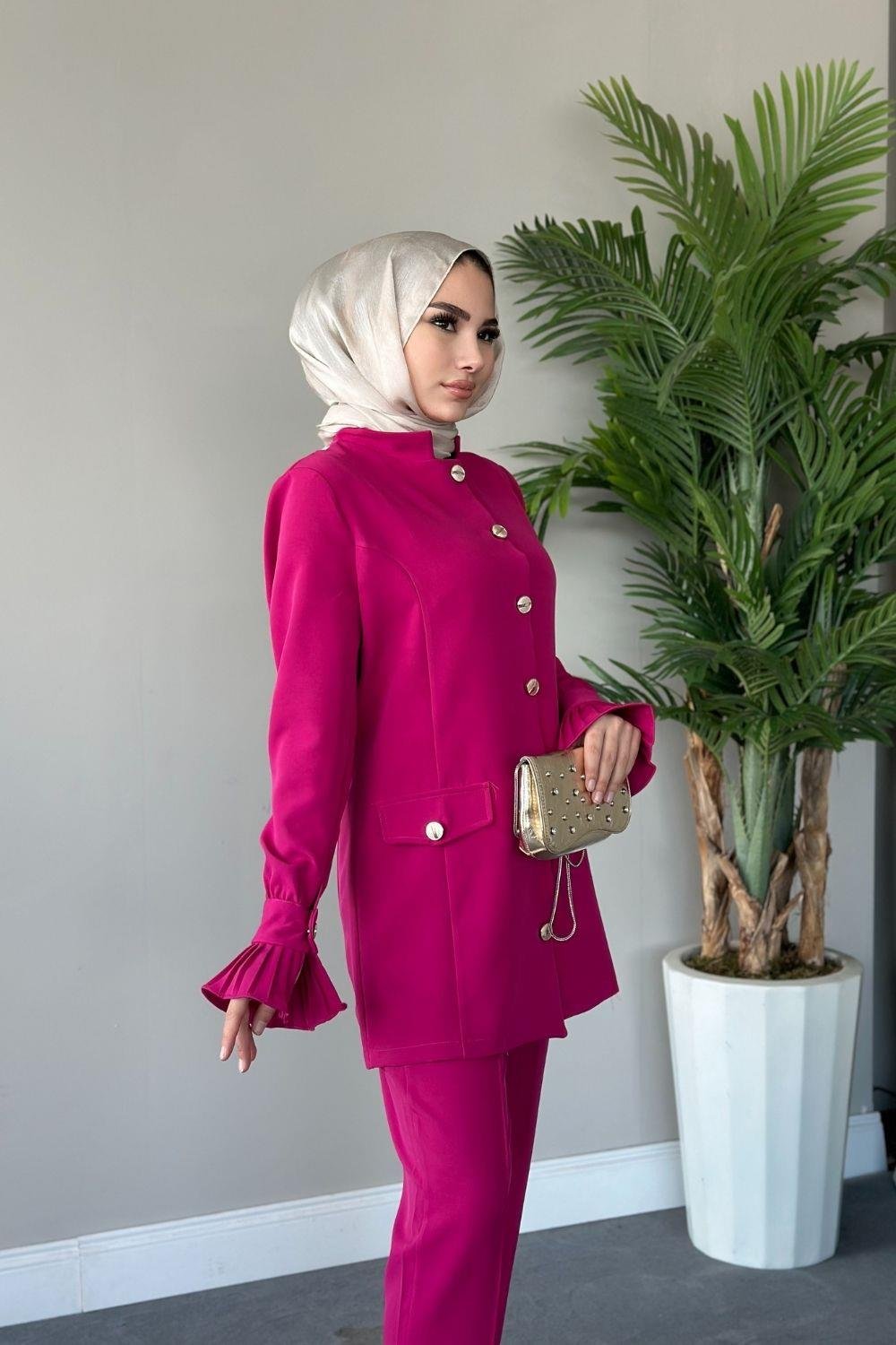 Maral Pantolonlu Takım Fuşya 20790 