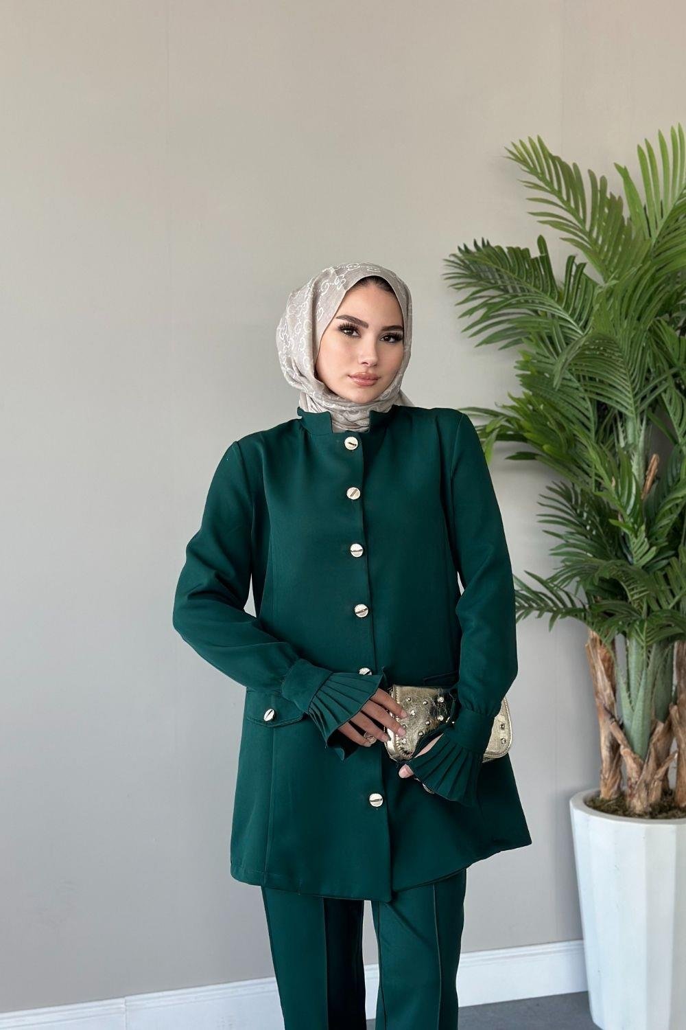 Maral Pantolonlu Takım Zümrüt 20790 