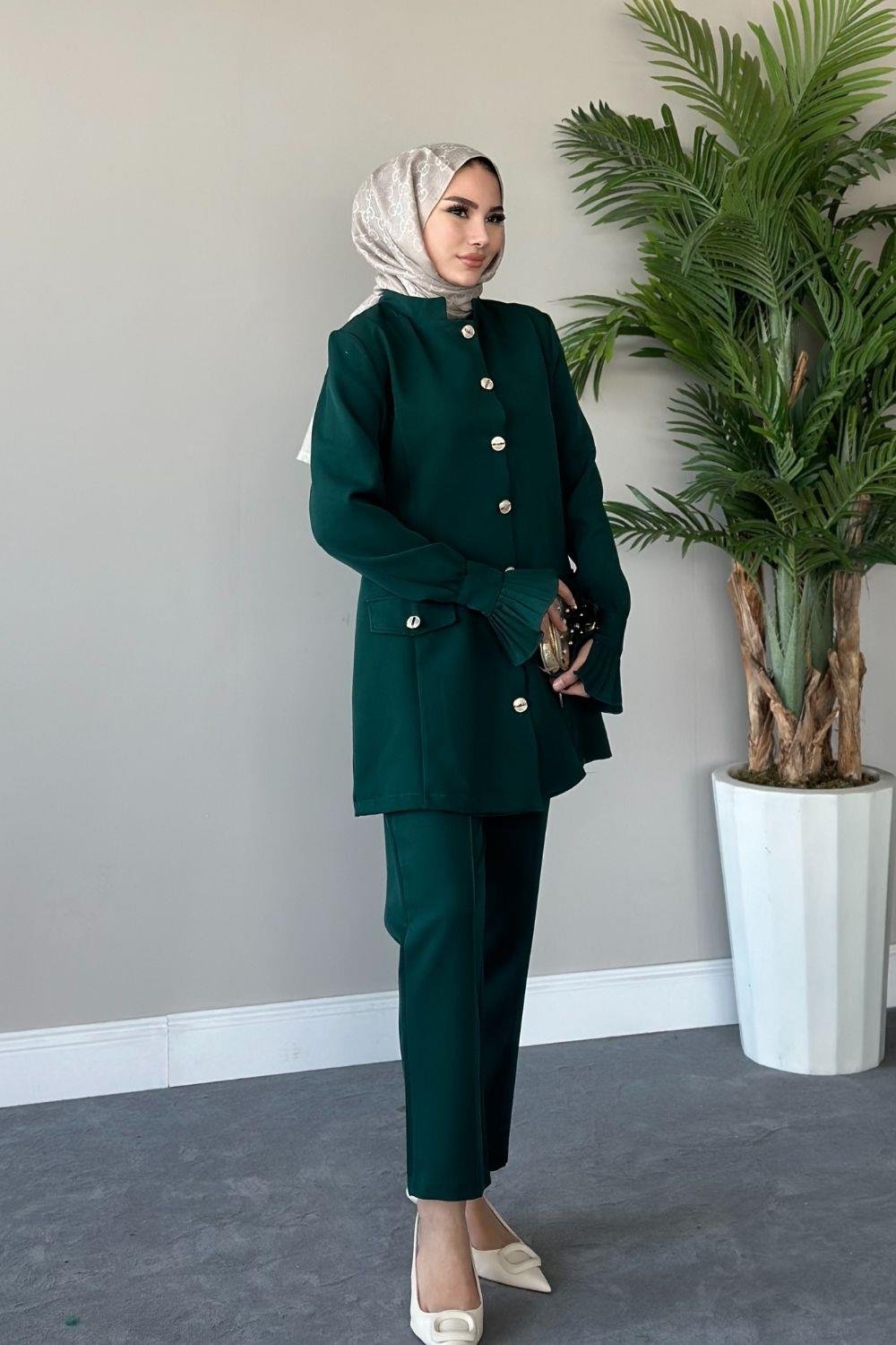 Maral Pantolonlu Takım Zümrüt 20790 