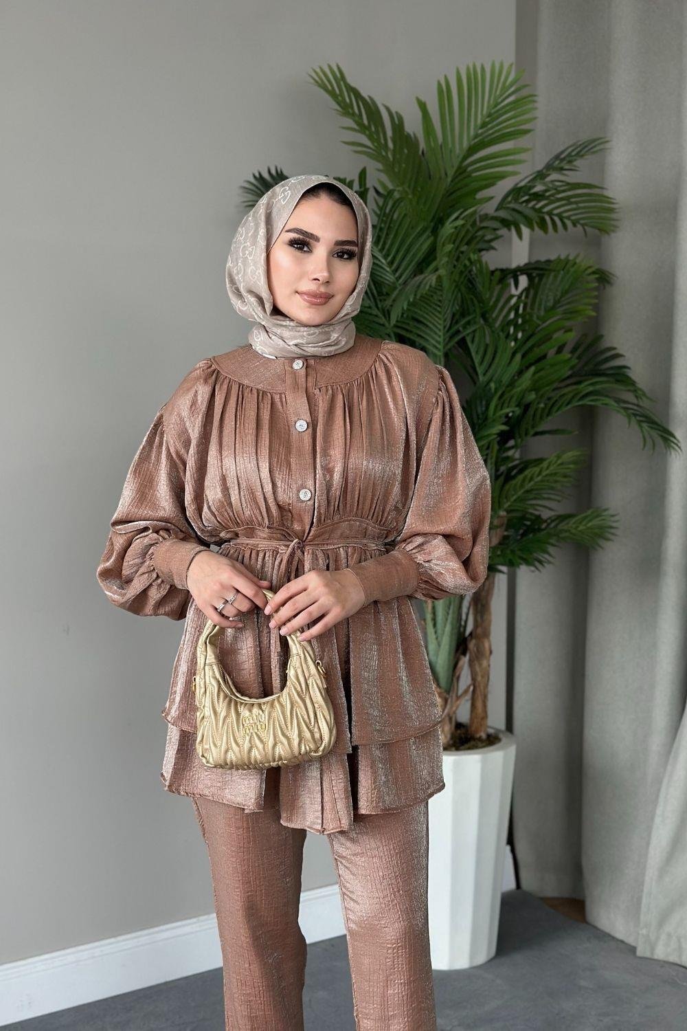 Mia Pantolon Takım Camel 20810 