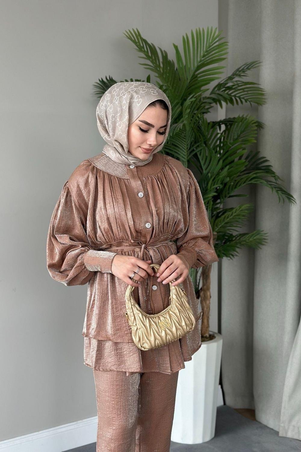 Mia Pantolon Takım Camel 20810 