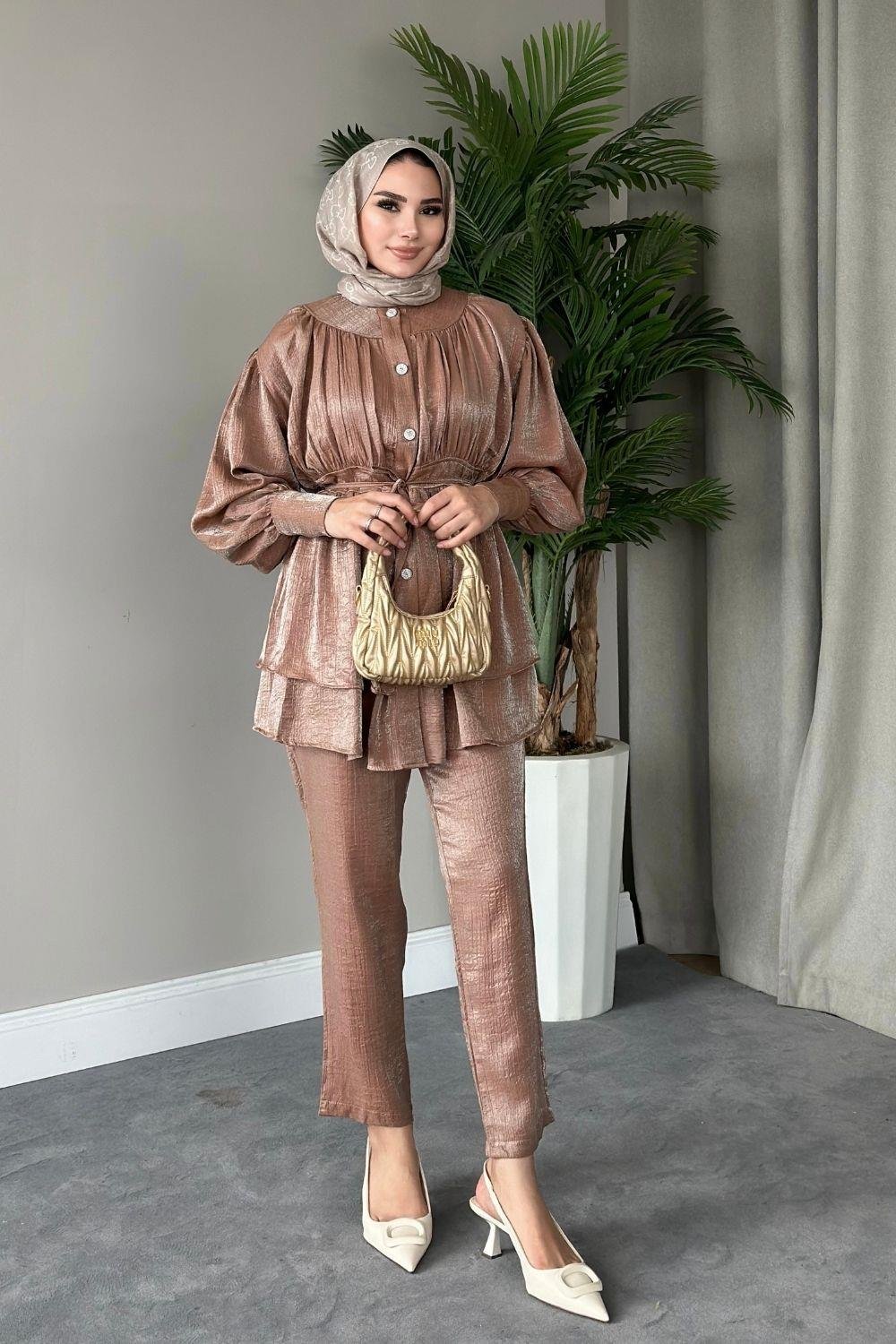 Mia Pantolon Takım Camel 20810 