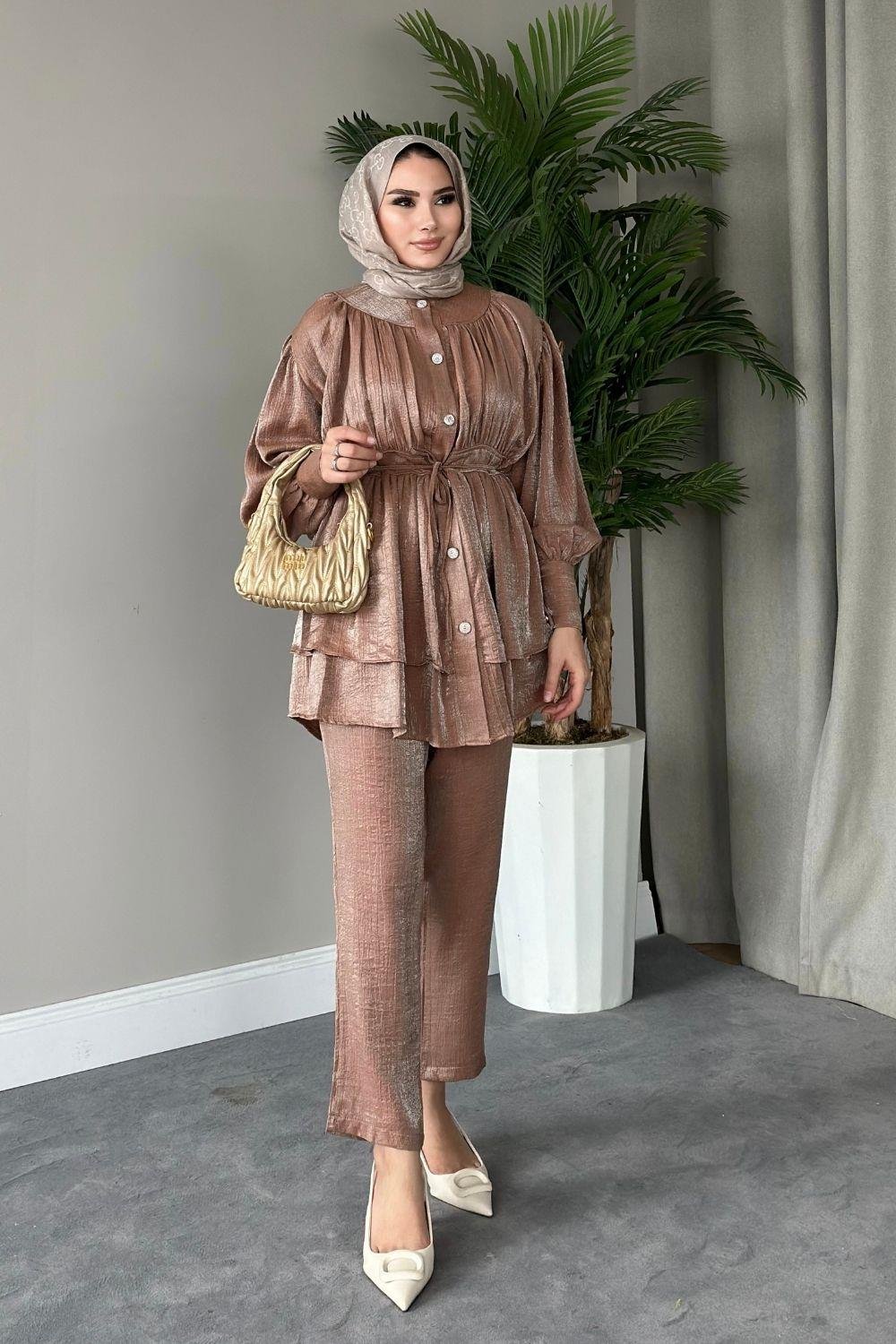 Mia Pantolon Takım Camel 20810 
