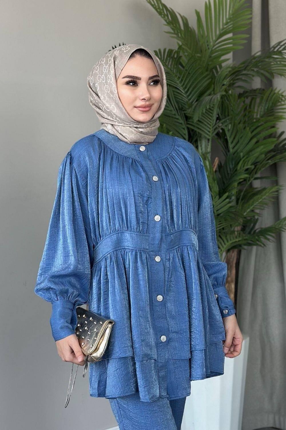 Mia Pantolon Takım İndigo 20810 
