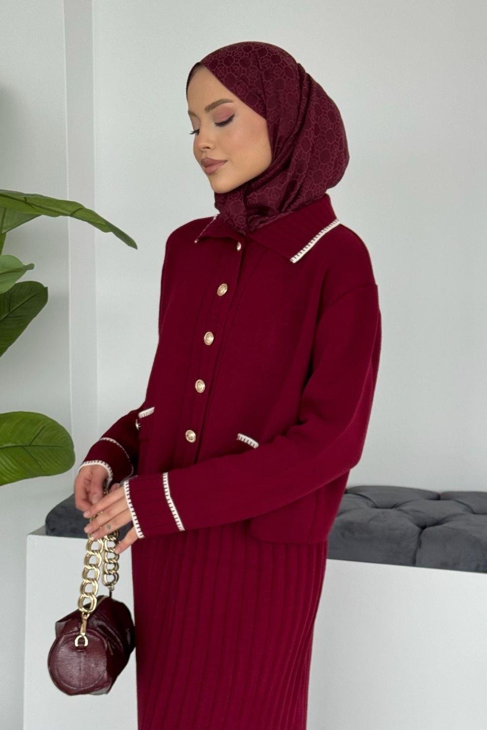 Pariss Etekli Triko Takım Bordo 20999 