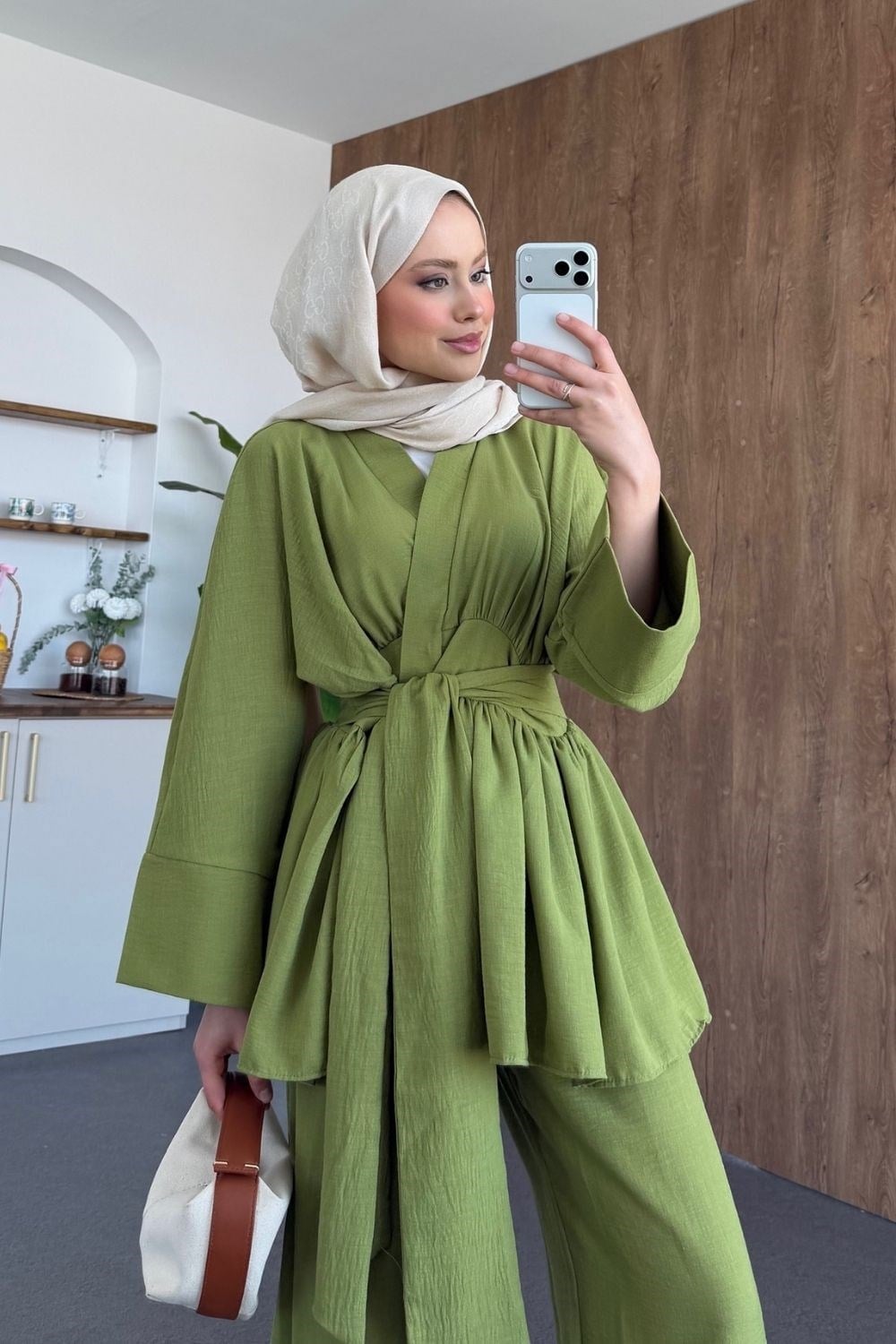 Vesper Kimono Takım Çimen Yeşili 2111-1 