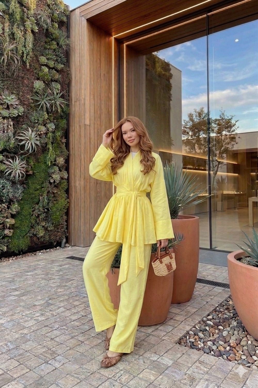 Vesper Kimono Takım Sarı 2111-1 