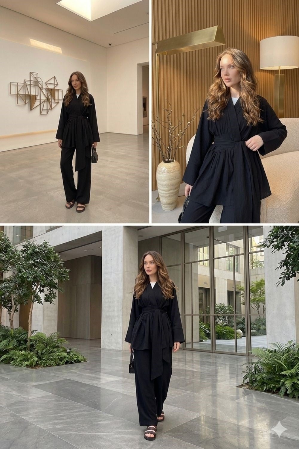 Vesper Kimono Takım Siyah 2111-1 