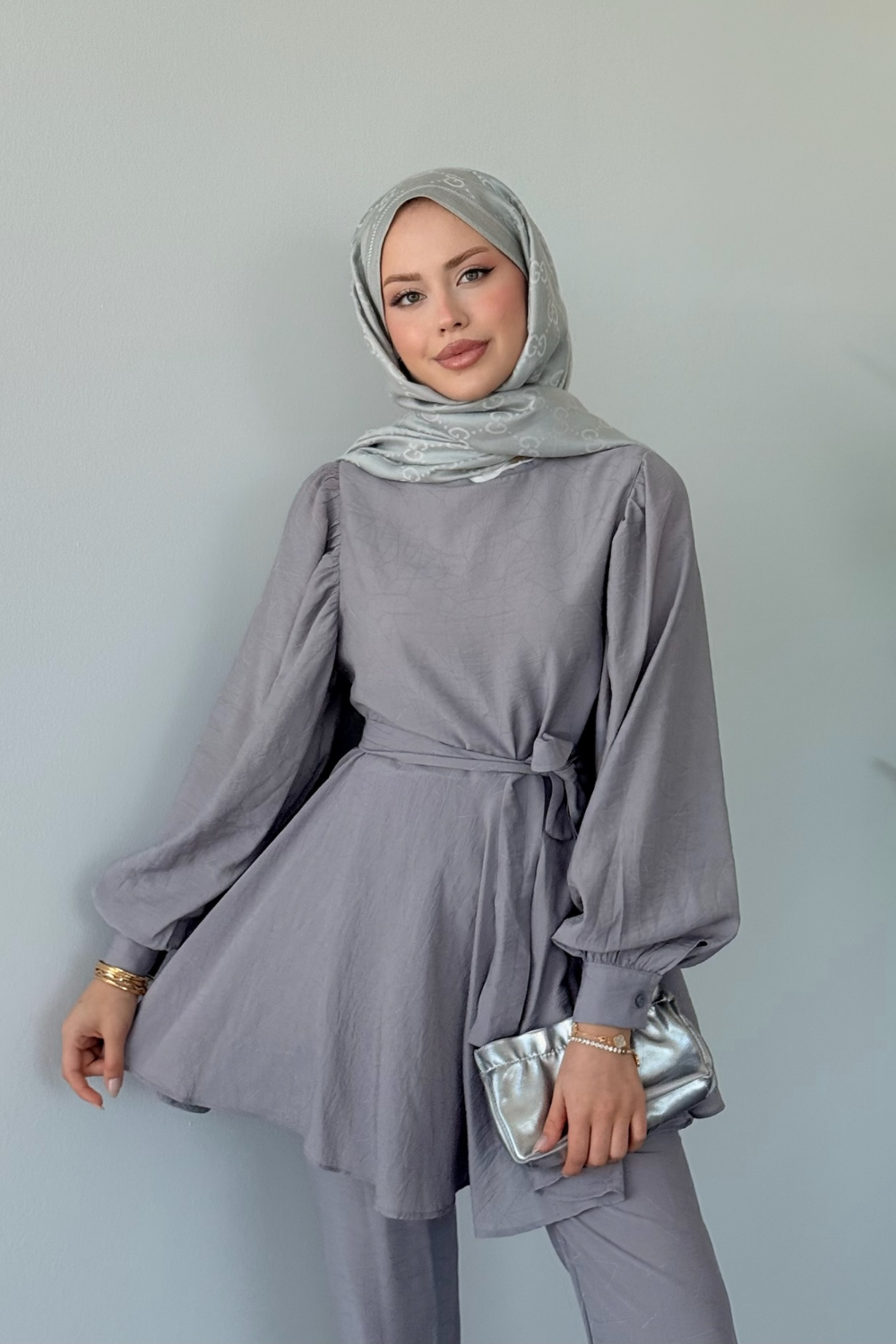 Tanya Pantolonlu Takım Gri 21140 