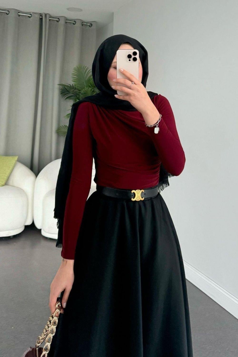 Normany Bluz Bordo 2136 