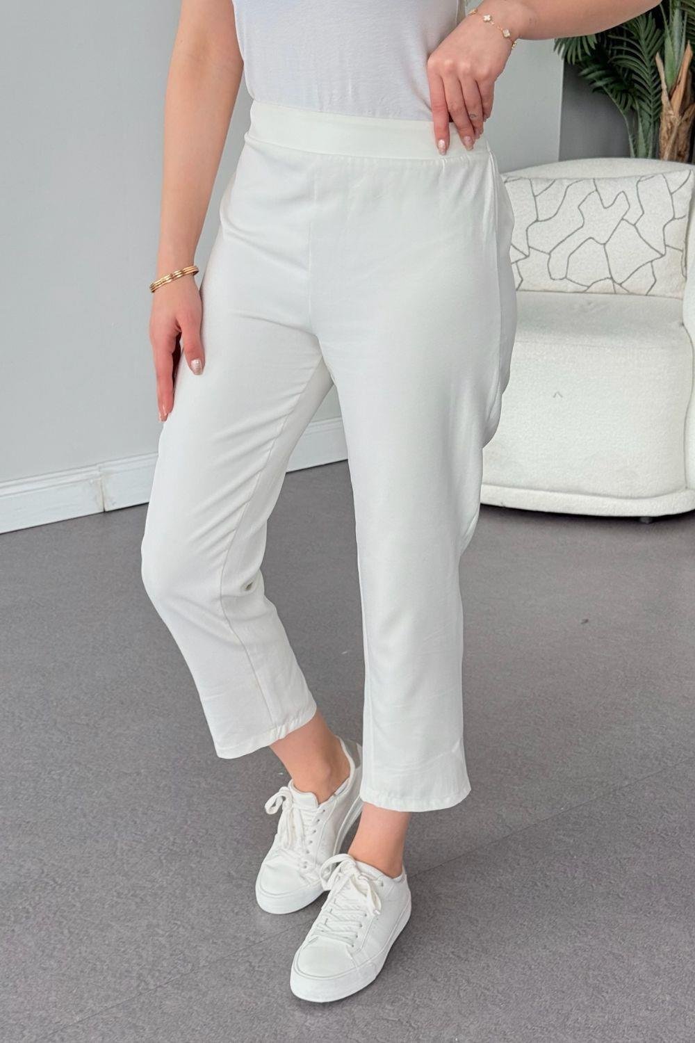 Klasik Pantolon Beyaz 2163 