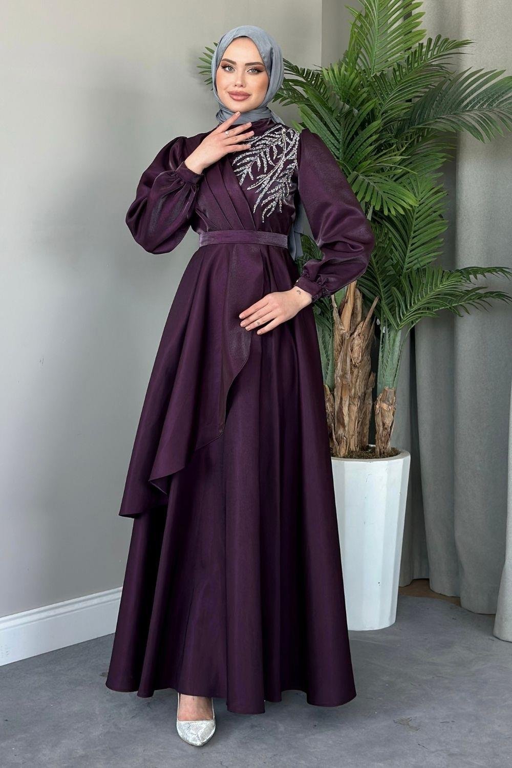 Lina Tafta Abiye Mürdüm 21680 