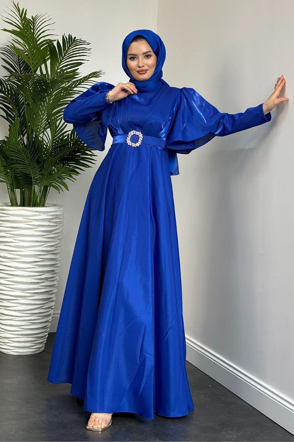 Pelerin Kol Abiye Saks 2209 