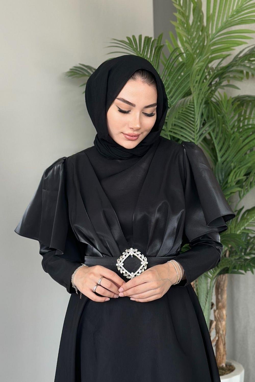 Pelerin Kol Abiye Siyah 2209 