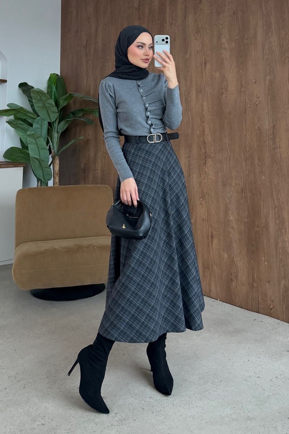 Seylan Ekose Etek Siyah 2253 