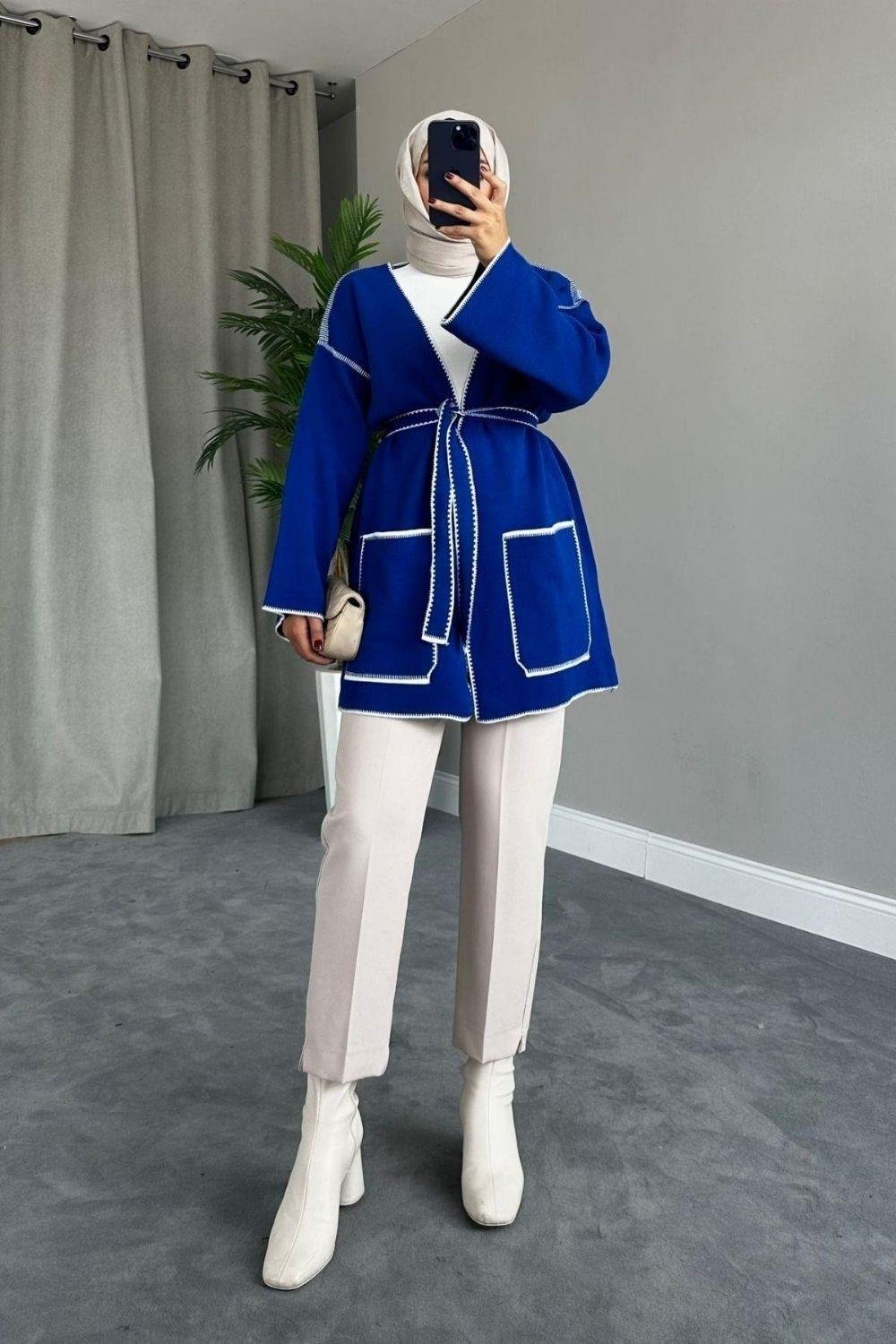 Kemerli Hırka Saks 2286 