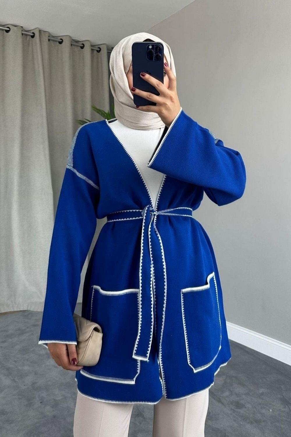 Kemerli Hırka Saks 2286 