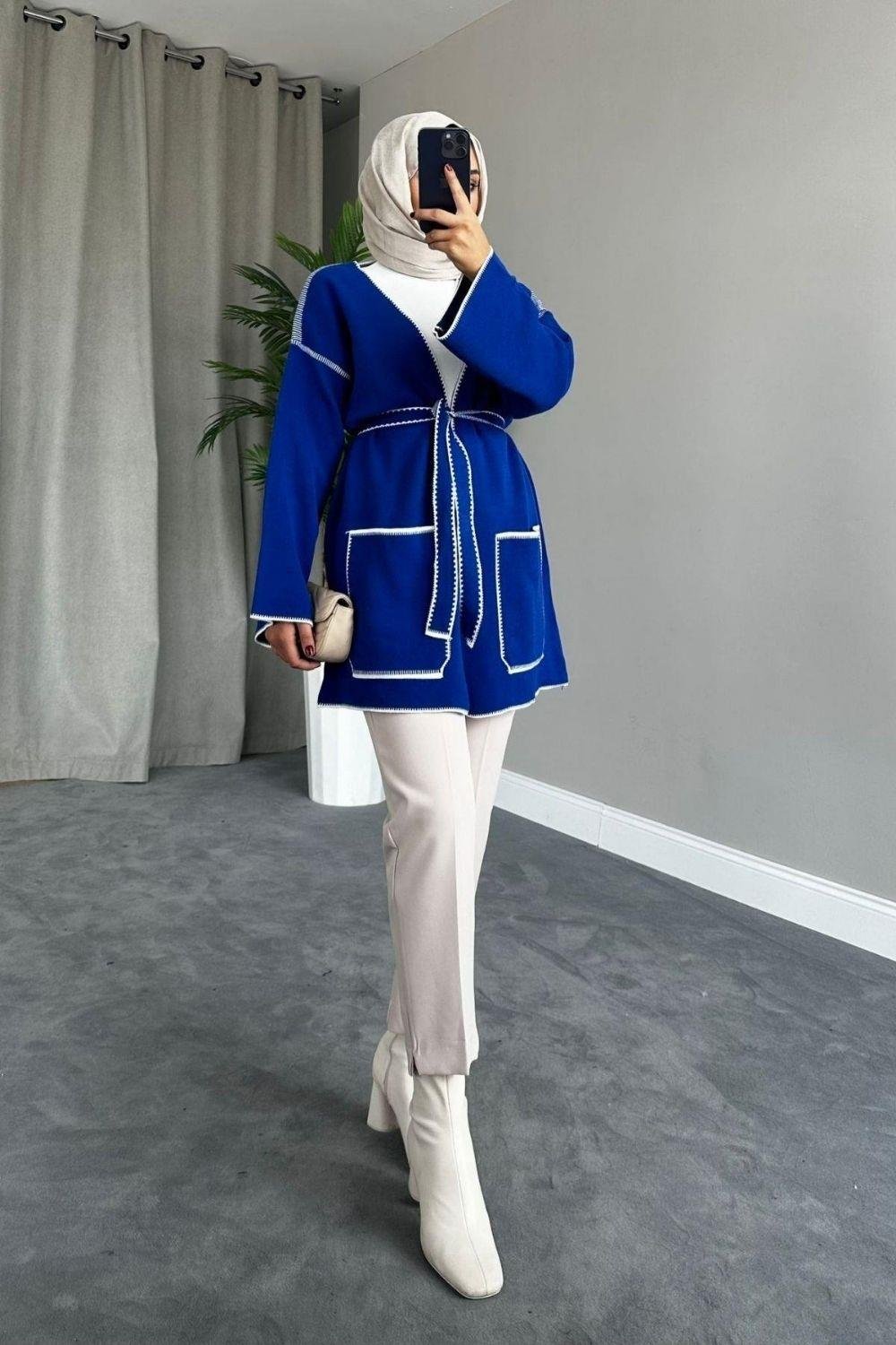 Kemerli Hırka Saks 2286 