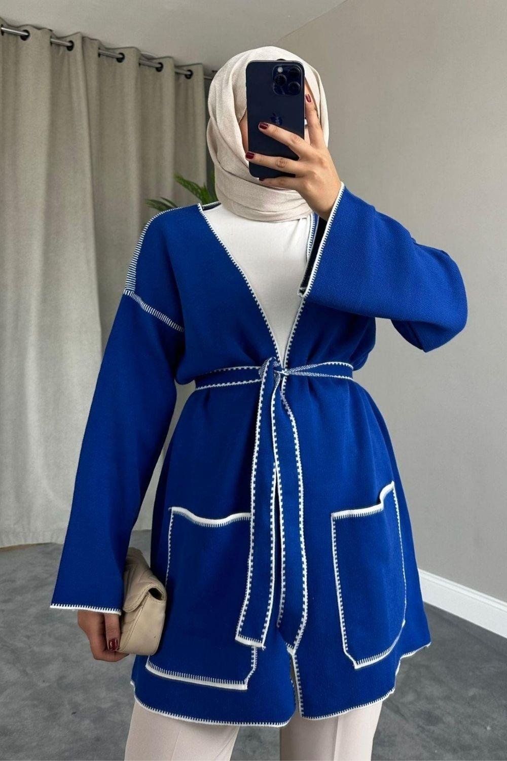 Kemerli Hırka Saks 2286 