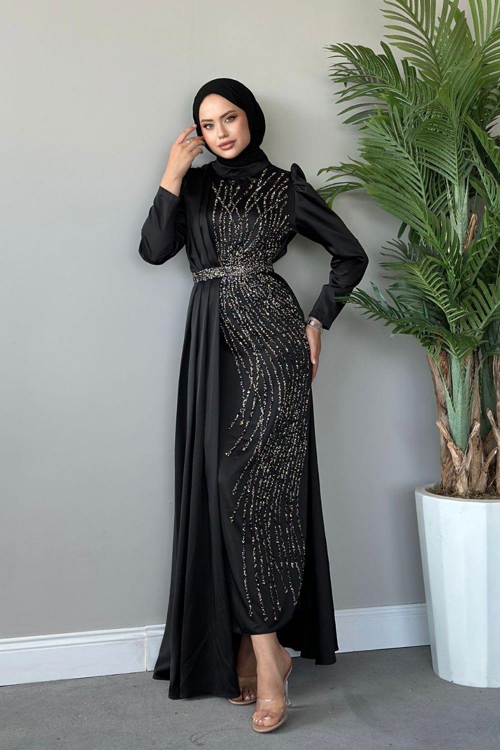 Nurperi Abiye Siyah 22970 