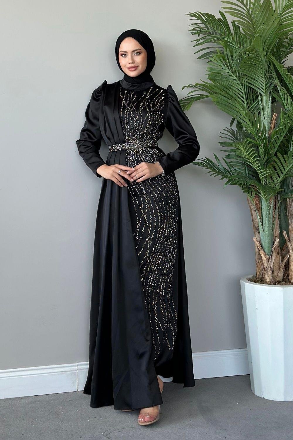 Nurperi Abiye Siyah 22970 